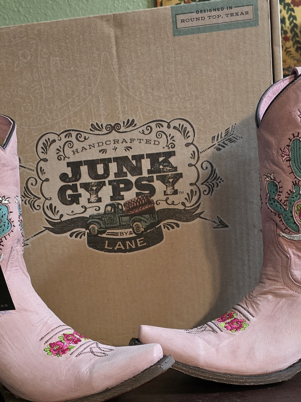 Junk Gypsy Pink Embroidered Women’s Heeled Boots